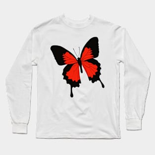 Red Butterfly Long Sleeve T-Shirt